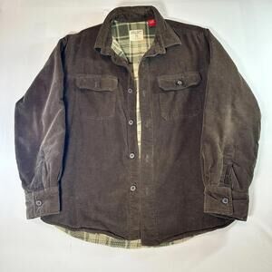 Chaps Denim Corduroy Flannel Lined Shirt Jacket - Medium